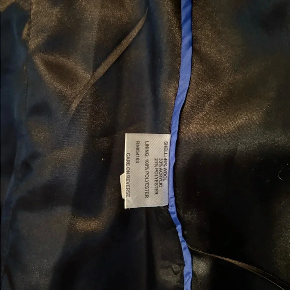 Calvin Klein Double Breasted Wool blend, Peacoat Style. Women’s Size 14. Black - Picture 8 of 8